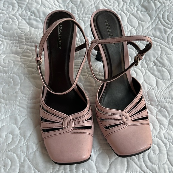 Pink heeled sandals. Size 9 - Picture 1 of 4